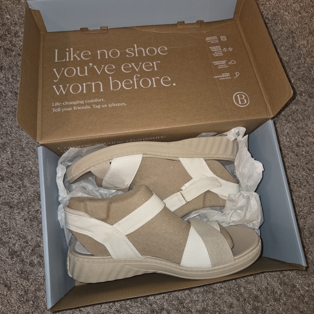 Life Stride Tan and Cream Women's Sandals